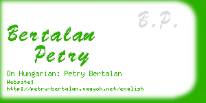 bertalan petry business card